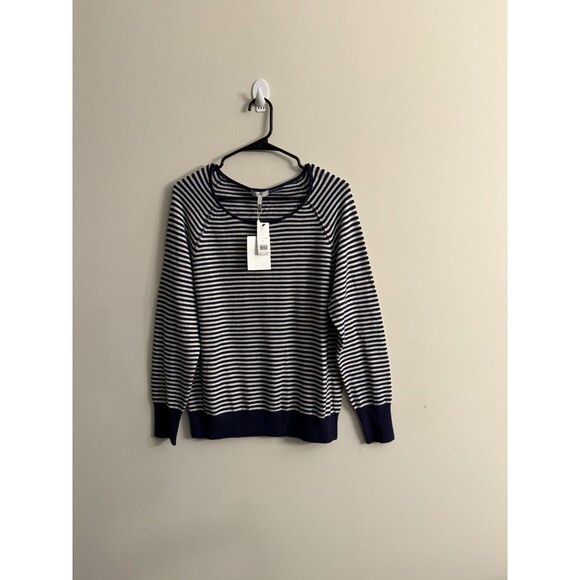Joie Tiani Wool Cashmere Blend‎ Striped Scoop-neck pullover size L - Picture 1 of 9
